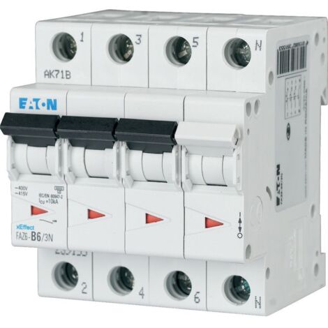 Disjoncteur Eaton Eaton Moeller 3P+N, 10A, montage rail DIN ( Prix pour 1 )