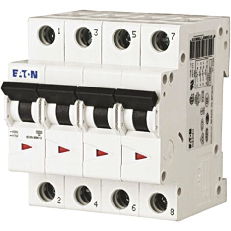 Disjoncteur Eaton Eaton Moeller 4P, 40A, pouvoir de coupure 6 kA, montage rail DIN ( Prix pour 1 )