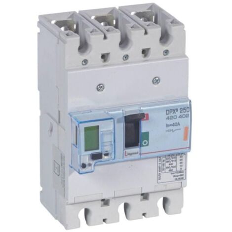 Disjoncteur électronique avec unité de mesure DPX³250 pouvoir de coupure 25kA 400V - 3P - 40A - LEGRAND