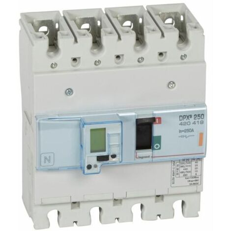 Disjoncteur électronique avec unité de mesure DPX³250 pouvoir de coupure 25kA 400V - 4P - 250A - LEGRAND