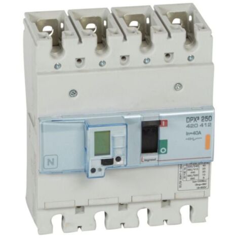 Disjoncteur électronique avec unité de mesure DPX³250 pouvoir de coupure 25kA 400V - 4P - 40A - LEGRAND