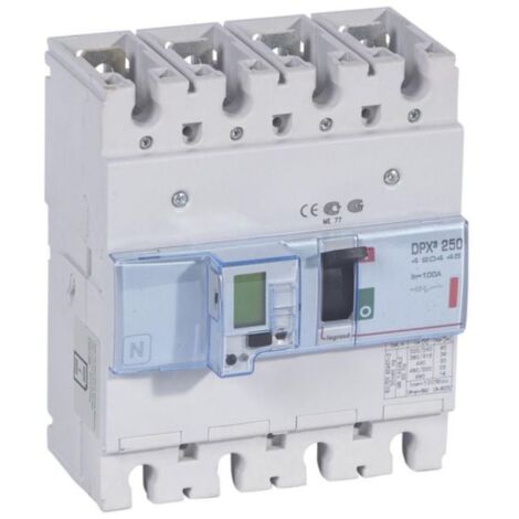 Disjoncteur électronique avec unité de mesure DPX³250 pouvoir de coupure 36kA 400V - 4P - 100A - LEGRAND