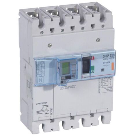 Disjoncteur électronique différentiel avec unité de mesure DPX³250 pouvoir de coupure 25kA 400V - 4P - 160A - LEGRAND