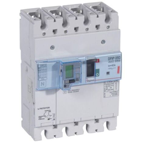 Disjoncteur électronique différentiel DPX³250 pouvoir de coupure 36kA 400V - 4P - 40A - LEGRAND