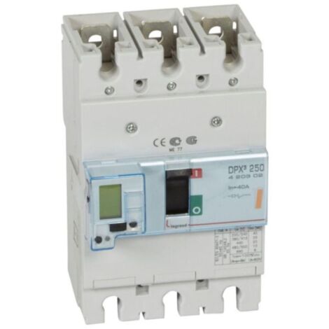 Disjoncteur électronique DPX³250 pouvoir de coupure 25kA 400V - 3P - 40A - LEGRAND