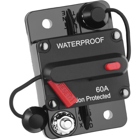 Disjoncteur étanche 60 A 12 V-48 V DC avec réinitialisation manuelle pour voiture, bateau, et plus