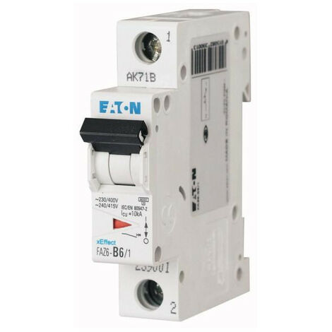Disjoncteur FAZ 1P 50A 10kA (IEC/EN 60947-2) courbe C EATON FAZ6-C50/1
