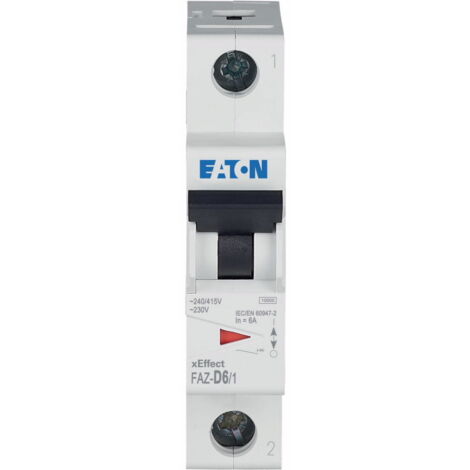 Disjoncteur FAZ 1P 6A 15kA (IEC/EN 60947 2) cbe D 000278578 EATON FAZ D6/1