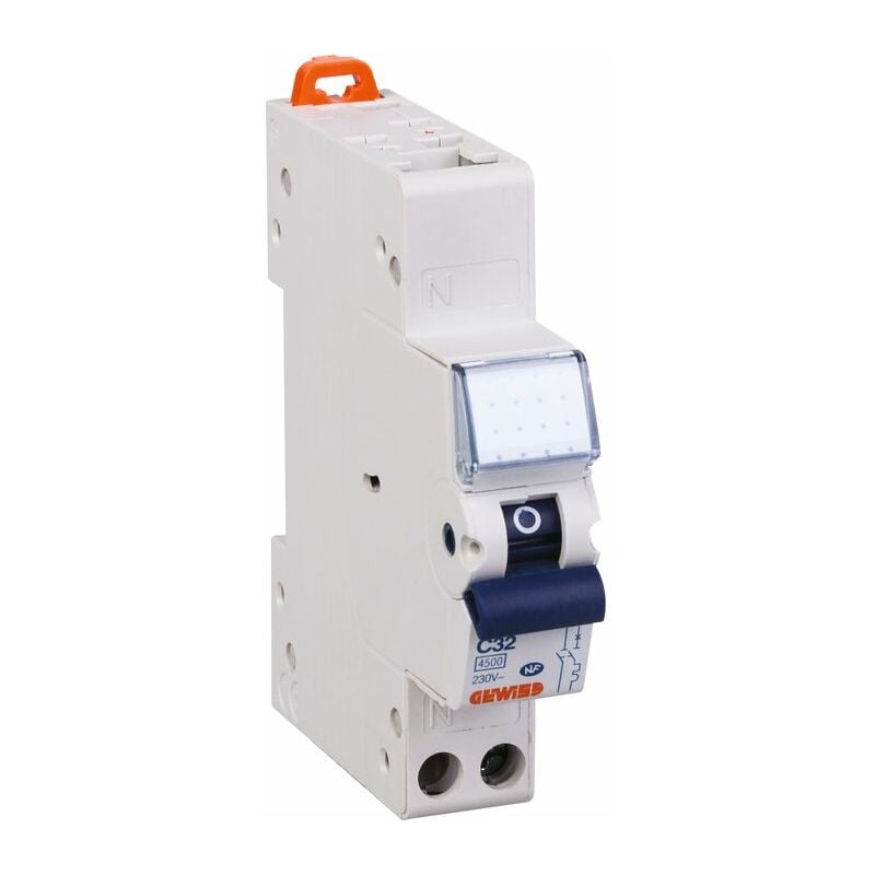 Disjoncteur 1 p+n C2 - 4,5 ka courbe c - 32 a - 1 module - Connexion auto / vis - Fixmatic Gewiss