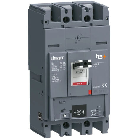 Disjoncteur h3+ P630 Energy 3x250A 70kA - HAGER HEW250NR