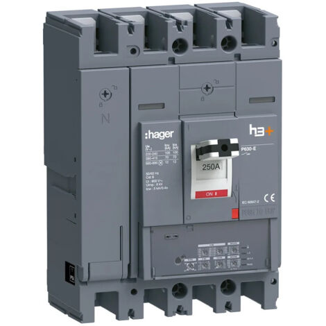 Disjoncteur h3+ P630 LSI 4x250A 70kA - HAGER HEW251JR