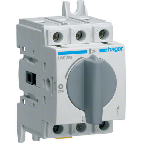 Disjoncteur Hager tripolaire 63A gris