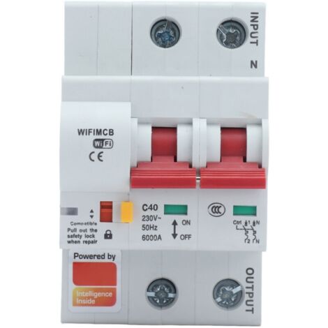 Disjoncteur Intelligent 2P 16A AC220V, Contrôle par WiFi/Bluetooth/App, Protection Surtension