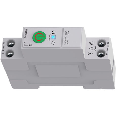 Disjoncteur Intelligent Connecté WiFi 63A TY APP avec Compteur Électrique, Contrôle à Distance et Programmation Temps pour Maison Intelligente