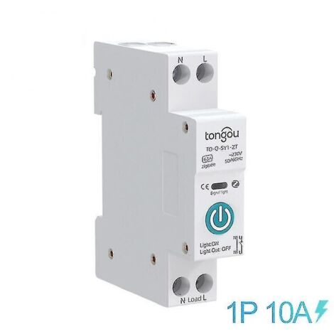 Disjoncteur intelligent Tuya Zigbee avec compteur 1P 63A sur rail DIN 10A sans compteur
