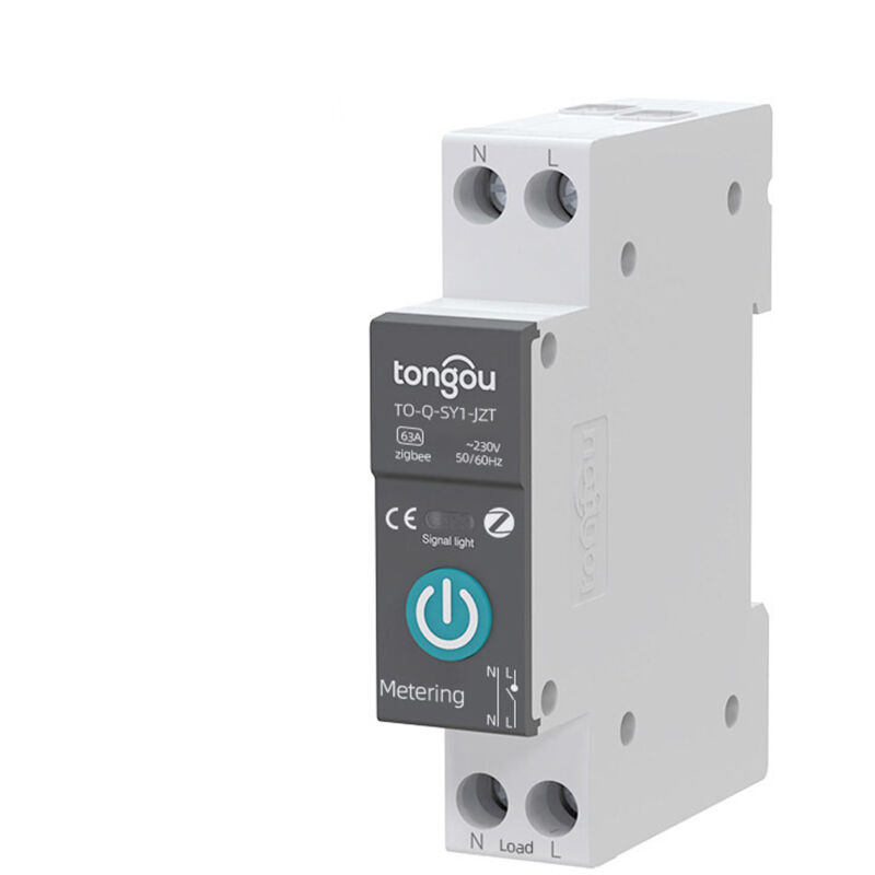 Disjoncteur intelligent Tuya Zigbee, télécommande sans fil, interrupteur sur rail DIN, application pour téléphone portable, visualisation des