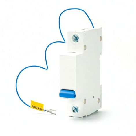 Disjoncteur intelligent Wi-Fi 1P, montage sur rail DIN, compatible avec l'application Ewelink et la commande vocale Google Assistant pour la domotique.