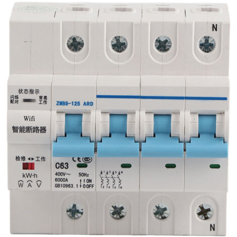 Disjoncteur intelligent WiFi 4P avec télécommande sans fil 400V 63A