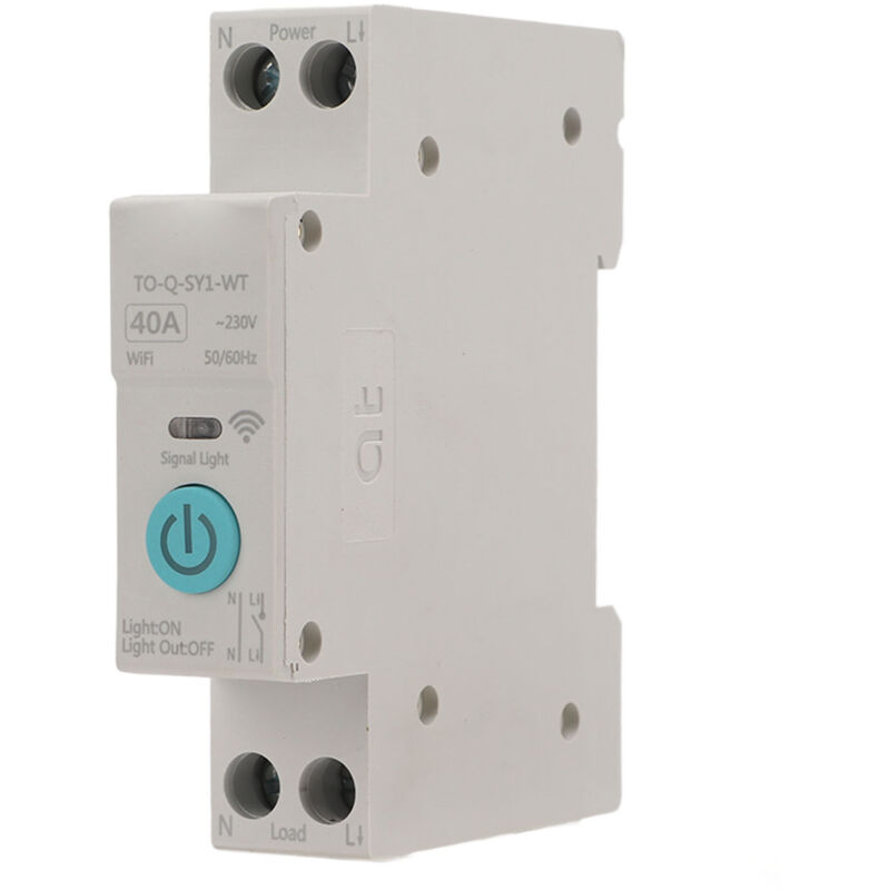 Eosnow - Disjoncteur intelligent wifi, télécommande de téléphone sans fil DIN35, compte à rebours de Cycle de Rail, blanc-230V 40A