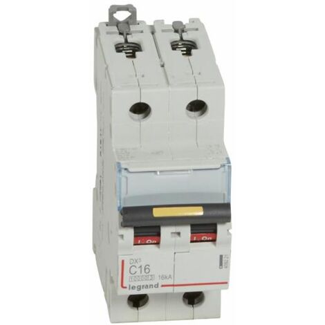 disjoncteur - legrand dx3 - 2 pôles - 16a - courbe c - 16 ka - legrand 409221