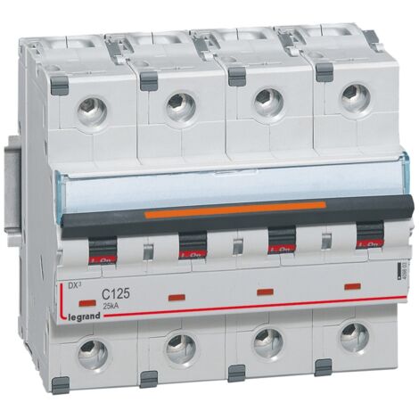 disjoncteur - legrand dx3 - 4 pôles - 125 a - courbe c - 25ka - legrand 409803