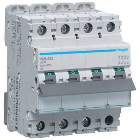 Disjoncteur magnétique 4P 20kA 32A 400V access. indicateur IEC 947-2 (MMN432)
