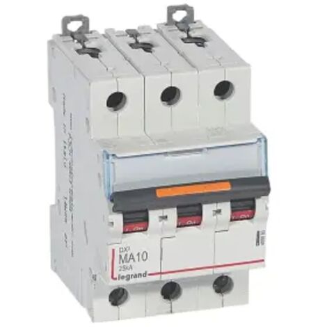 Disjoncteur magnétique seul DX³ MA 25kA arriv haute / départ bas à Vis 10A 3 modules