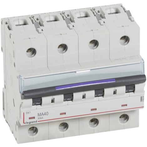 DISJONCTEUR MAGNÉTIQUE SEUL DX³-MA 4P 40 A 50 KA COURBE MA 6M LEGRAND 410264