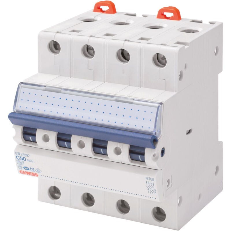 Disjoncteur magnétothermique - mt 60 - 4P courbe c 40A - 4 modules GW92091
