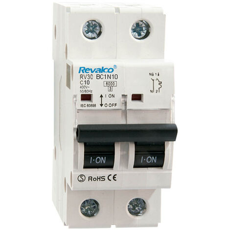 Disjoncteur magnéto-thermique unipolaire+neutre 10a