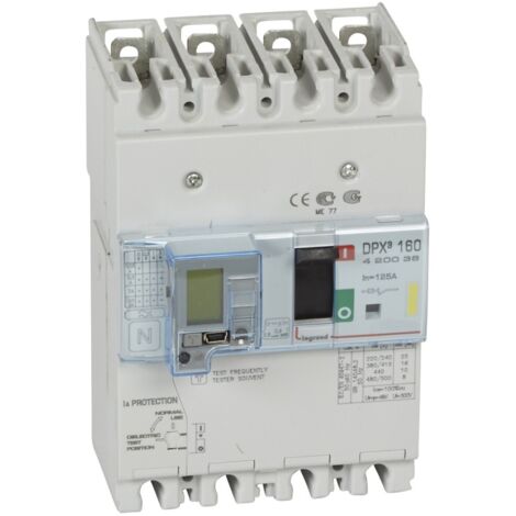Disjoncteur magnétothermique différentiel DPX³160 pouvoir de coupure 16kA 400V 4 Pôles 125A LEGRAND 420036