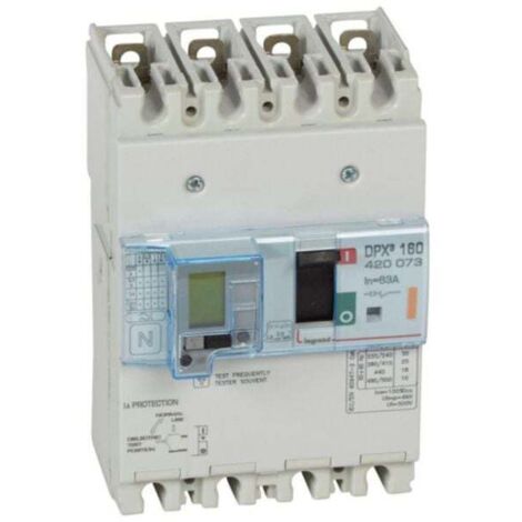 Disjoncteur magnétothermique différentiel DPX³160 pouvoir de coupure 25kA 400V - 4P - 63A - LEGRAND