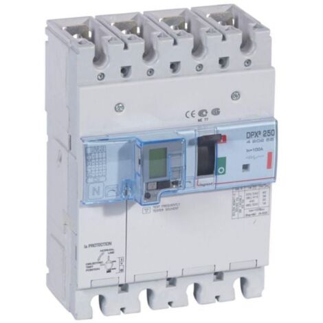 Disjoncteur magnétothermique différentiel DPX³250 pouvoir de coupure 36kA 400V - 4P - 100A - LEGRAND