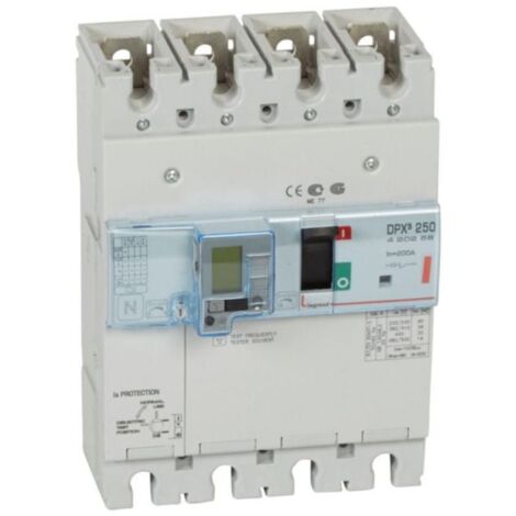 Disjoncteur magnétothermique différentiel DPX³250 pouvoir de coupure 36kA 400V - 4P - 200A - LEGRAND