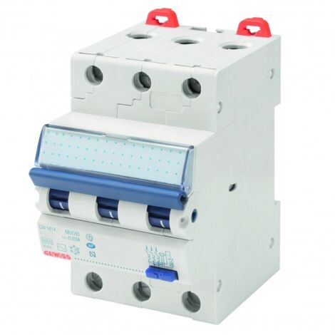 Disjoncteur Magnétothermique Différentiel GEWISS Compact MDC60 3P Courbe C10A 6000A-6kA/400V 3 Modules - GW94146