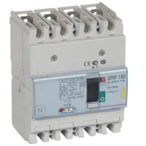 Disjoncteur magnétothermique DPX160 pouvoir de coupure 16kA 400V 4P 100A (420015)