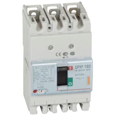 Disjoncteur magnétothermique DPX³160 pouvoir de coupure 25kA 400V - 3P - 16A - LEGRAND