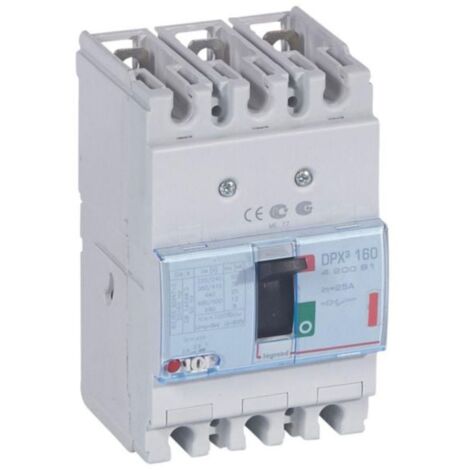 Disjoncteur magnétothermique DPX³160 pouvoir de coupure 36kA 400V - 3P - 25A - LEGRAND