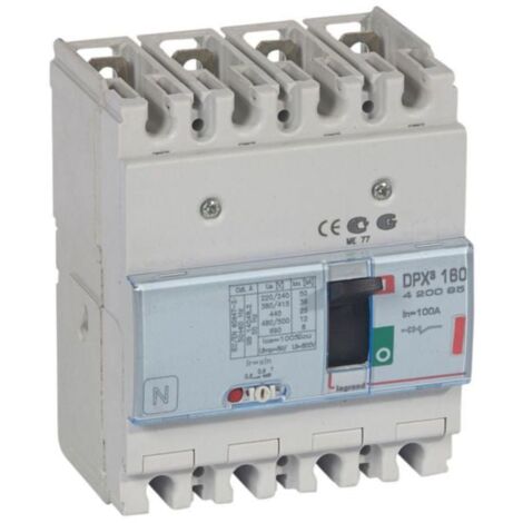 Disjoncteur magnétothermique DPX³160 pouvoir de coupure 36kA 400V - 4P - 100A - LEGRAND