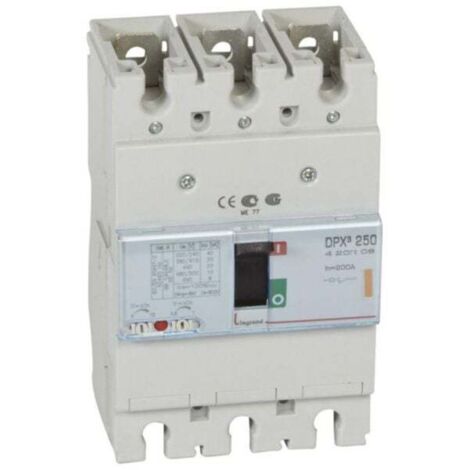 Disjoncteur magnétothermique DPX³250 pouvoir de coupure 25kA 400V - 3P - 200A - LEGRAND