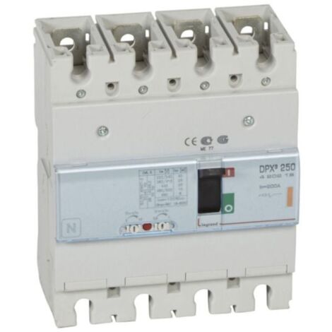 Disjoncteur magnétothermique DPX³250 pouvoir de coupure 25kA 400V - 4P - 200A - LEGRAND