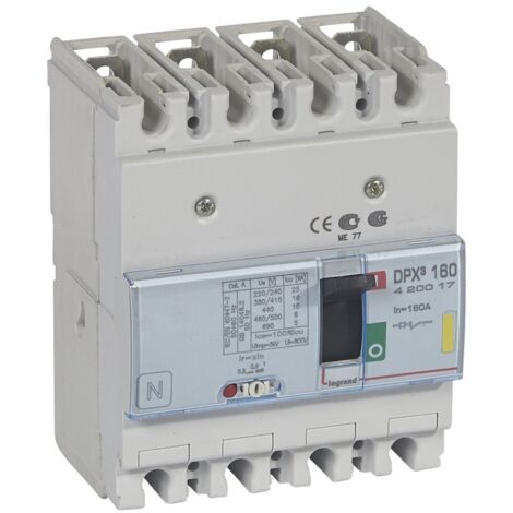 Disjoncteur Magnétothermique DPX3 160 MT 4 Pôles 160A 16KA LEGRAND 420017
