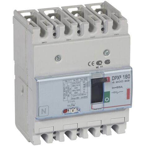 DISJONCTEUR MAGNETOTHERMIQUE DPX3 160 MT 4P 63A 36KA LEGRAND 420093