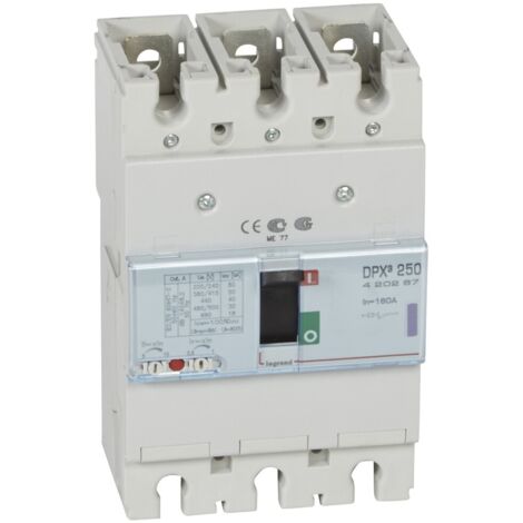 DISJONCTEUR MAGNETOTHERMIQUE DPX3 250MT 3P 160A 50KA LEGRAND 420267