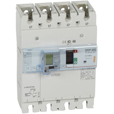 Disjoncteur Magnétothermique DPX3 250MT avec Différentiel 4 Pôles 160A 25KA LEGRAND 420227