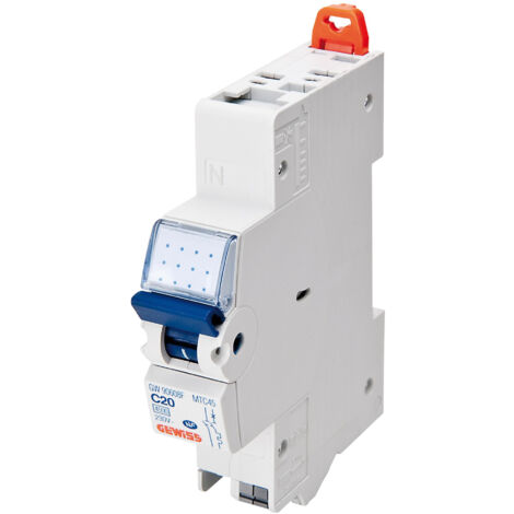 DISJONCTEUR MAGNÉTOTHERMIQUE GEWISS 6 A 230 V 1 P+N MTC 45 FIXMATIC - 4,5 KA - COURBE C - 1 MODULE GW90605F