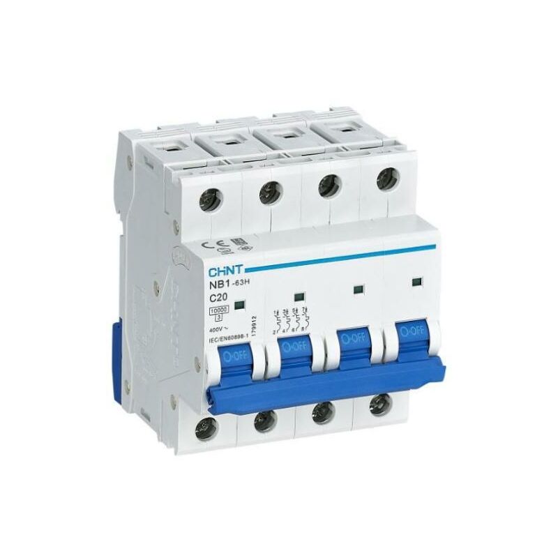 Disjoncteur magnétothermique chint 4p 20a 10ka courbe c - 179912