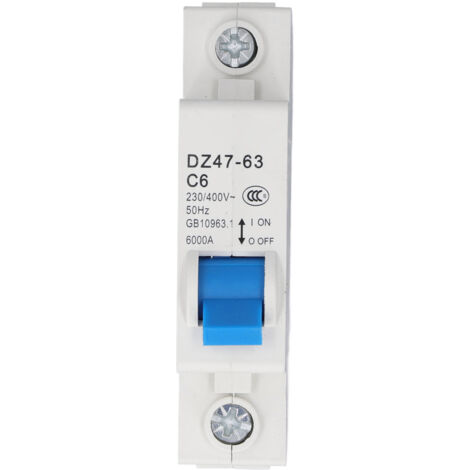 Disjoncteur Mini 1P 6A pour Rail DIN - 6000A, 230V/400V - Protection Électrique Domestique