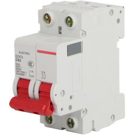 Disjoncteur Miniature 2P 400V DZ47-63 pour Rail DIN - Protection Contre les Surcharges Domestiques