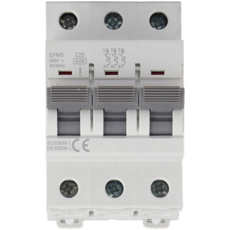 Disjoncteur miniature 3 pôles 400VAC GYM9-C65 - Haute qualité
